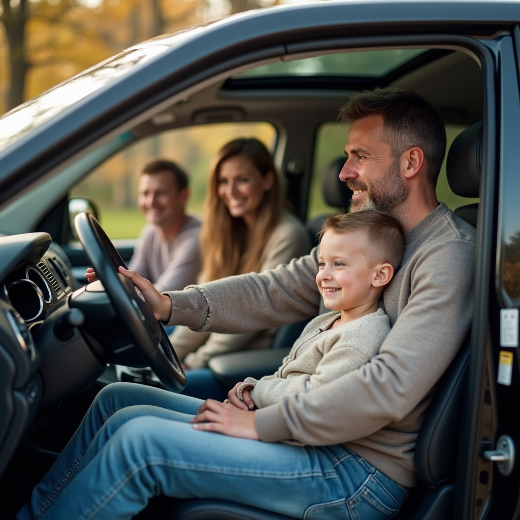 Вибір сімейного автомобіля в Україні: щаслива родина біля просторого та безпечного автомобіля, критерії вибору надійного та економічного авто для сім'ї
